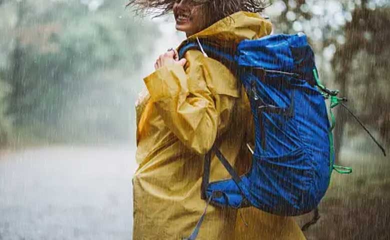 Waterproof Backpack in Rain